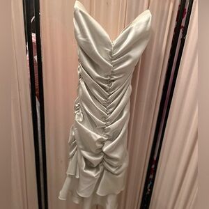 FLASH SALE! Vintage Jessica McClintock Mint Ivory satin dress, size 2.